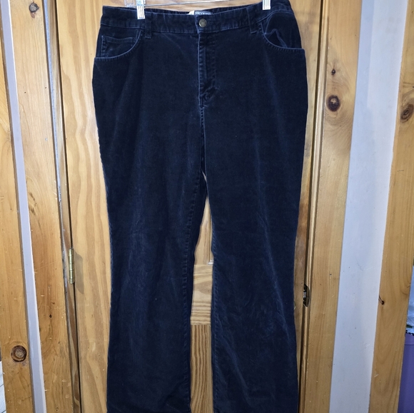St. John's Bay Black Corduroy Flared Leg Pants, Size 16 - Picture 2 of 6